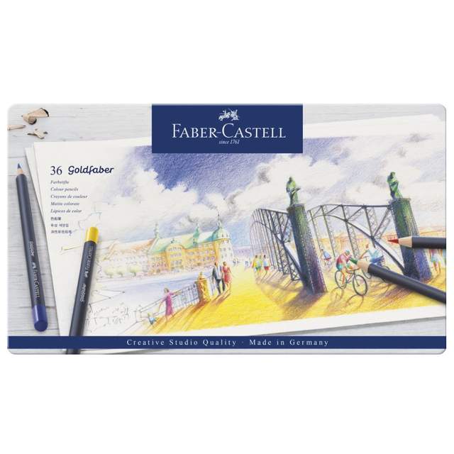 Карандаши цветные "Goldfaber", 36 шт., металлическая упаковка