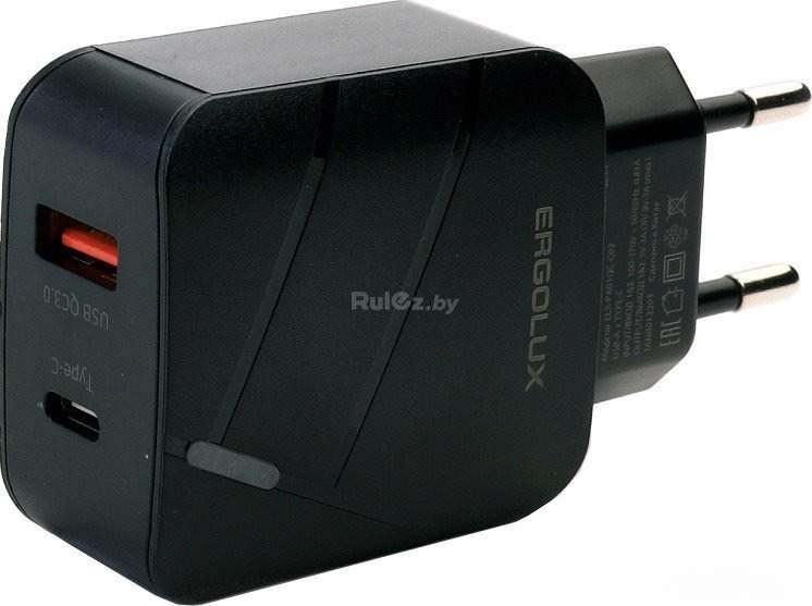 Сетевое зарядное Ergolux ELX-PA01QC-C02