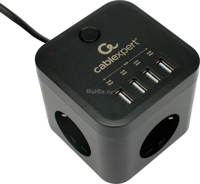 Сетевой фильтр Cablexpert CUBE-3-U4-B-1.5
