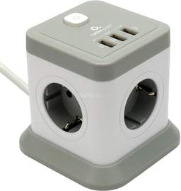 Сетевой фильтр Cablexpert TWR-4-U3-W-3