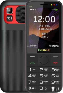 Кнопочный телефон TeXet TM-315 (черный)