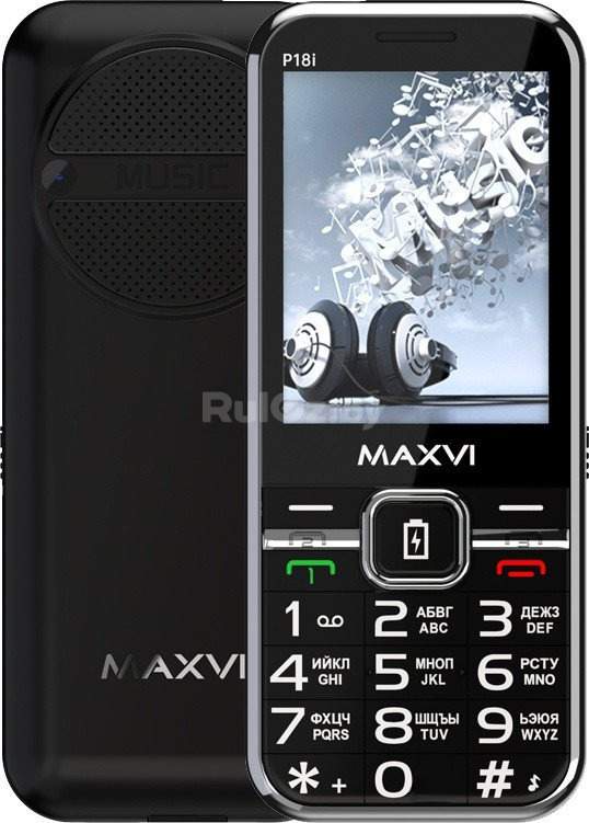 Кнопочный телефон Maxvi P18i (черный)