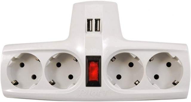 Сетевой фильтр ZIS Pilot T, 4 розетки, белый ZIS Pilot T USB