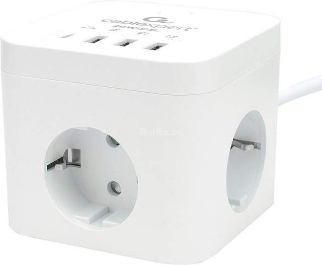 Сетевой фильтр Cablexpert CUBE-3-CU3-W-1.5