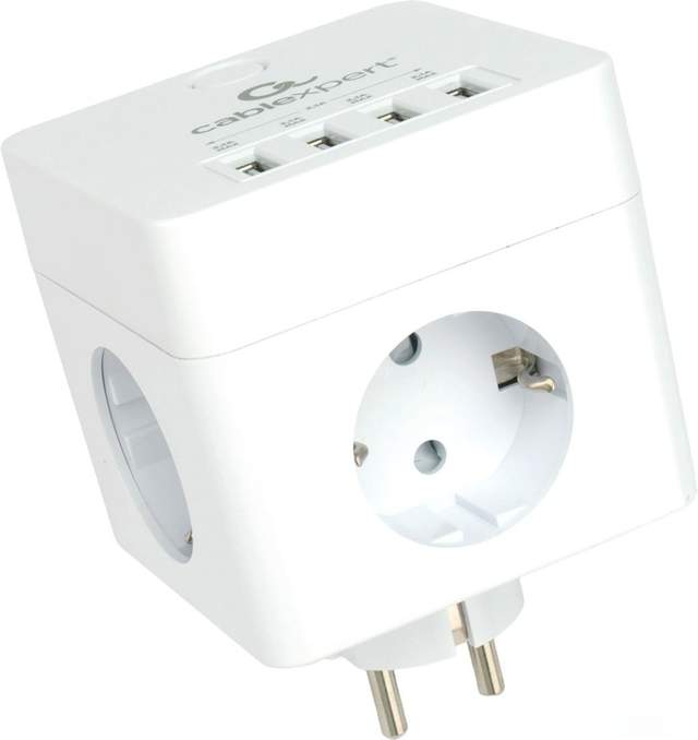 Сетевой фильтр Cablexpert CUBE-4-U4-W