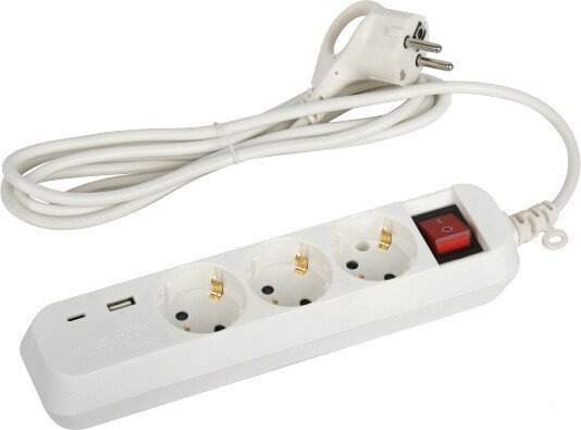 Удлинитель ЭРА UB-3es-3m-USB Б0052898