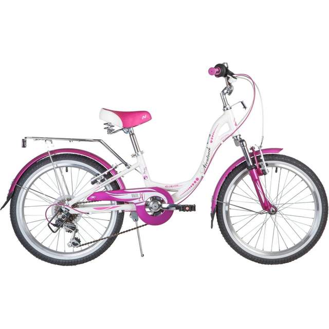 Велосипед NOVATRACK 20", ANGEL, белый, алюм., 6-скор, TY21/RS35/SG-6SI, V-brake