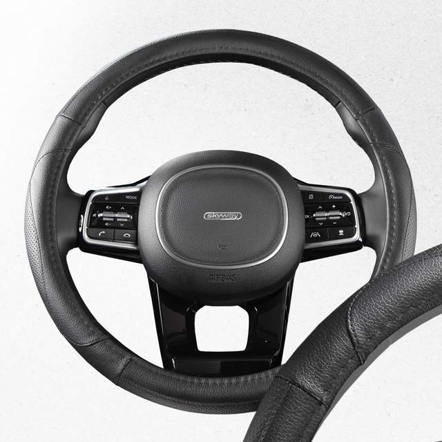 Оплетка для руля SKYWAY экокожа M Art-2 черная