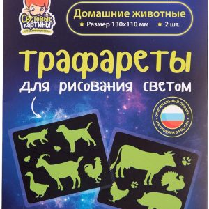 Набор для создания поделок/игрушек Световые картины Трафареты. Домашние животные 202049 цена