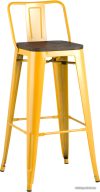 Стул Stool Group Tolix со спинкой YD-H765E-W LG-06 (желтый глянцевый/темное дерево) цена