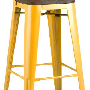 Стул Stool Group Tolix со спинкой YD-H765E-W LG-06 (желтый глянцевый/темное дерево) цена