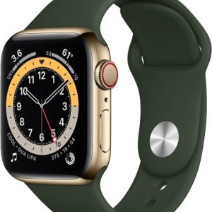 Умные часы Apple Watch Series 6 LTE 40 мм (сталь золотистый/зеленый спортивный) цена