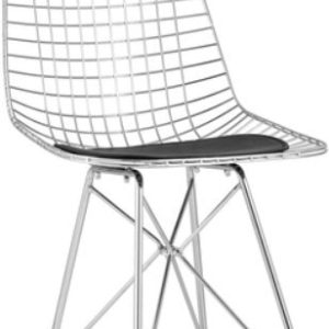 Стул Stool Group Eiffel (хром/черная подушка) цена