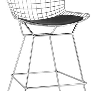 Стул Stool Group Bertoia BTY-24L-P6 CH/BL (хромированный с черной подушкой) цена