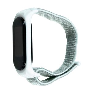 Нейлоновый ремешок для Mi Band 5 (Бело-серый)