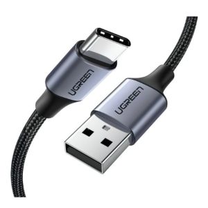 Кабель UGREEN USB-A 2.0-Type-C 3A в оплетке (черный