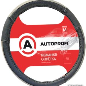 Оплетка на руль Autoprofi AP-678 BK/GY (M) (черный/серый) цена