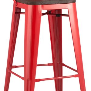 Стул Stool Group TOLIX WOOD со спинкой барный (красный) глянцевый цена