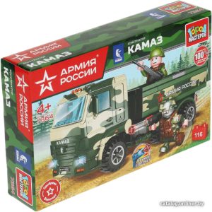 Конструктор Город мастеров Армия России 7364-KK Военный КамАЗ с солдатами цена