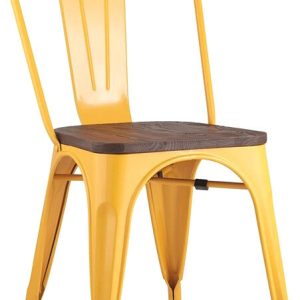 Стул Stool Group Tolix Wood YD-H440B-W LG-06 (желтый глянцевый/темное дерево) цена
