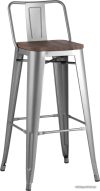 Стул Stool Group Tolix со спинкой YD-H765E-W YG-15 (серебристый матовый/темное дерево) цена