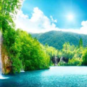 Фотообои листовые Тропический водопад с защитным покрытием 21век