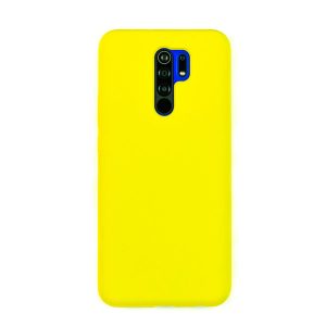 Чехол для Redmi 9 бампер AT Silicone case (Светло-желтый)