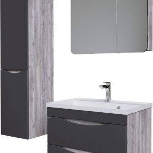 Grossman Шкаф с зеркалом Талис 70 L 207006 (бетон пайн) цена