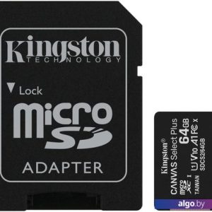 Карта памяти Kingston Canvas Select Plus microSDXC 64GB (с адаптером)