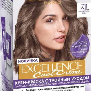 Крем-краска L'Oreal Paris Color Excellence Cool Creme 7.11 ультрапепельный русый цена