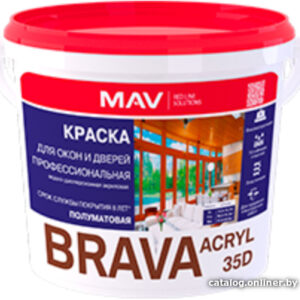 Краска Brava Acryl 35D ВД-АК-1035Д 20 л (белый полуматовый) цена