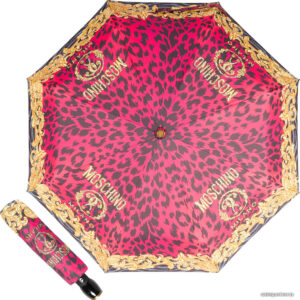 Складной зонт Moschino 8009-OCJ Logo animalier Fuxia цена