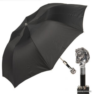 Складной зонт Pasotti Auto Horse Silver Oxford Black цена