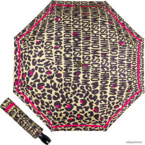 Складной зонт Moschino 8013-OCD Animal Logo Light Brown цена