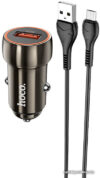 Автомобильное зарядное Hoco Z46 microUSB (серый) цена