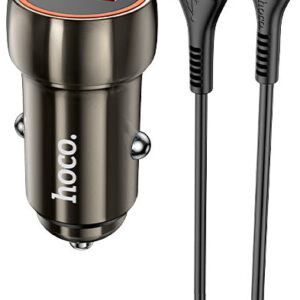 Автомобильное зарядное Hoco Z46 microUSB (серый) цена