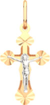 Крестик из комбинированного золота 410018.3.14K.B.REL 21век