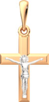 Крестик из комбинированного золота 430148.14K.B.REL 21век