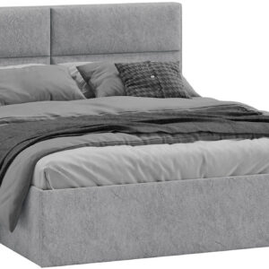 Кровать Трия Глосс универсальный тип 1 с ПМ 160x200 (микровелюр Wellmart Silver) цена