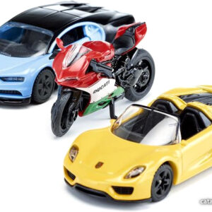 Набор Siku Porsche 918 Spyder и Bugatti Chiron и Ducati 1299 Panigale 6313 цена