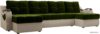 П-образный диван Лига диванов Меркурий 100327 (зеленый/бежевый) цена