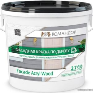 Краска Командор Facade Acryl Wood База 1 9 л (белый) цена