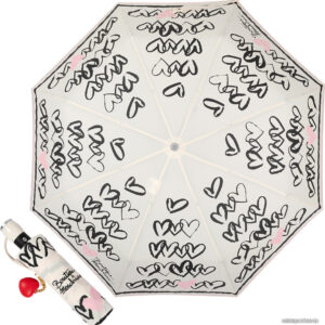 Складной зонт Moschino 7923-OCI Hearts Cream цена