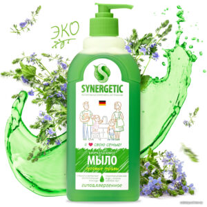 Synergetic Мыло жидкое для мытья рук и тела Луговые травы 500 мл цена