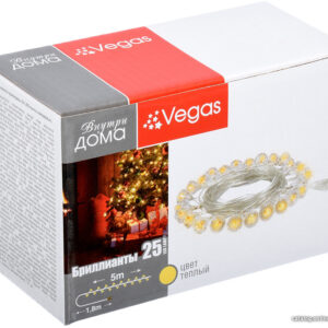 Новогодняя гирлянда Vegas Бриллианты 55083 25 LED (теплый белый) цена