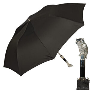 Складной зонт Pasotti Auto Owl Silver Oxford Black цена