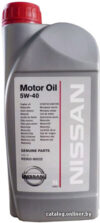 Моторное масло Nissan 5W-40 1л цена