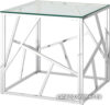Журнальный столик Stool Group Арт Деко 55x55 EET-015 (прозрачное стекло/сталь серебристый) цена