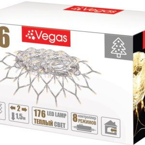 Гирлянда световая сетка Vegas Сеть 55074 176 LED (белый теплый) цена