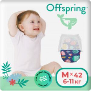 Подгузники-трусики детские M 6-11кг Рыбки / OF02MF 21век